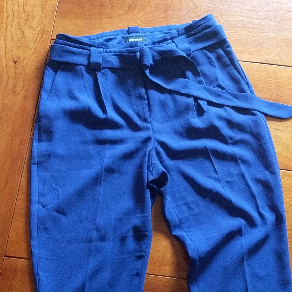 Express Ankle High Rise Pants, Royal Blue